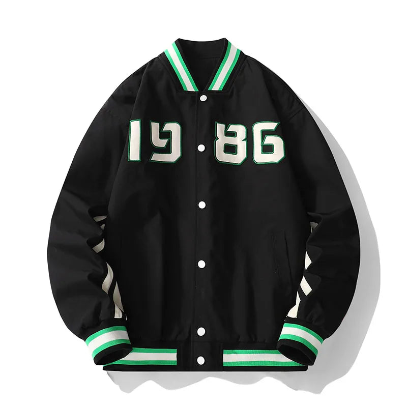 Bonsir spring new men's tide brand baseball uniform ins large size loose men's casual jacket trend all-match couple jacket