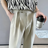 Bonsir New Spring Autumn Fashion Man Classic Slim Straight Long Suit Trousers Male Solid Color Men Smart Casual Business Pants 2XL