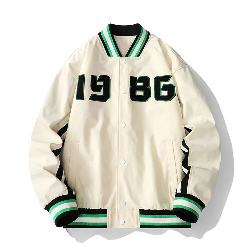 Bonsir spring new men's tide brand baseball uniform ins large size loose men's casual jacket trend all-match couple jacket