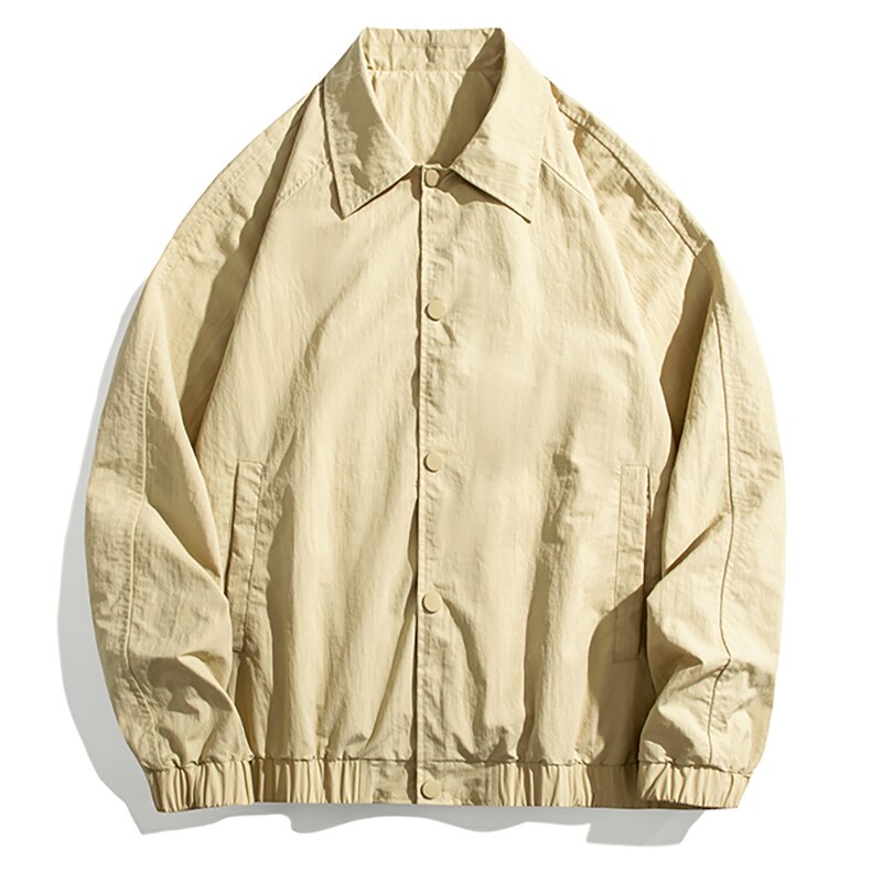 Bonsir Summer Vintage Jacket Men Oversize Baggy Coat Fashion Korean Street Causal Button Outerwear Clothing Tops Male Female Plus Size