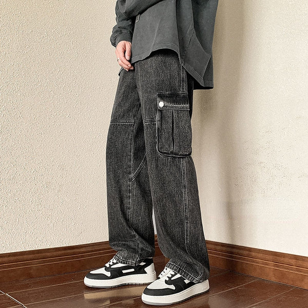 Bonsir 4 Colors Baggy Cargo Jeans Men Fashion Casual Pocket Jeans Men –  bonsir