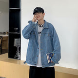 carhartt jacket outfit Spring and Autumn Denim Coat Men's plus Size Loose Lazy Retro Workwear Jacket Top Clothes Men's Fashion Ins