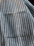 Bonsir Men's Striped Vintage Long Sleeve Shirt, Casual Slim Fit Button-Up Fall/Winter Blouse