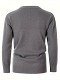Bonsir Men's autumn and winter knitted thick solid color warm bottoming casual sweater