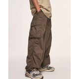 Bonsir Summer Wide-Leg Beige Cargo Pants