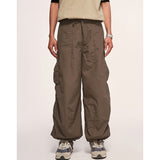 Bonsir Summer Wide-Leg Beige Cargo Pants
