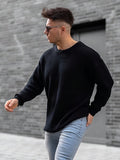 Bonsir Men's Casual Warm Crew Neck Knit Sweater, Men's Pullover Tops for Fall Winter