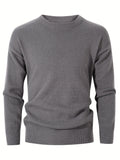 Bonsir Men's autumn and winter knitted thick solid color warm bottoming casual sweater