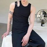 Bonsir Mens Casual Hollow Tight Shoulder Strap Design Vest New Genderless Streetwear Trendy Nightclub Shaping Sexy Top Unisex