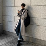 Bonsir Trench coat Brand New Spring Trench Korean Men's Fashion Overcoat Male Long Windbreaker Streetwear Men Coat Outer Wear Clothing