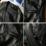BONSIR  -  Autumn Men's Vests Coats Fashion PU Leather Sleeveless Jackets Casual Outwear Biker Leather Waistcoats Mens Clothing