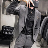 Bonsir Plus Size 7XL 6XL  Men Dotted Stripes Suit Men Clothing All Match One Button Slim Fit Wedding Dress Business Formal Tuxedo Dress