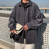 Bonsir Rocking k Corduroy Men Shirts For Men Clothing Harajuku Black Shirt Korean Style Men Shirt Long Sleeve Vintage Clothes