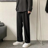 BONSIR  -  Black Suit Pants Men Fashion Society Mens Dress Pants Korean Loose Brown Straight Casual Pants Mens Office Formal Trousers S-3XL