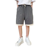 Bonsir Summer wear ins personality contrast rough hem men's elastic waist casual pants youth fashion men's yuppie panties