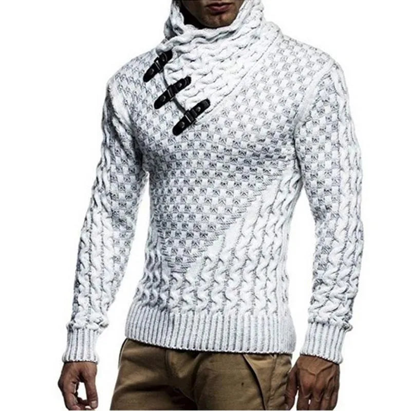 Bonsir Men's Sweater Autumn Winter New Casual Turtleneck Men Sweaters Full Sleeve Oversized Sweater Men Slim Fit Knitted Pullover Men