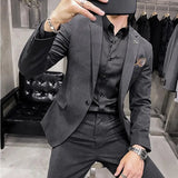 Bonsir Plus Size 7XL 6XL  Men Dotted Stripes Suit Men Clothing All Match One Button Slim Fit Wedding Dress Business Formal Tuxedo Dress