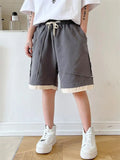 Bonsir Summer wear ins personality contrast rough hem men's elastic waist casual pants youth fashion men's yuppie panties