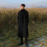 Bonsir Trench coat Brand New Spring Trench Korean Men's Fashion Overcoat Male Long Windbreaker Streetwear Men Coat Outer Wear Clothing
