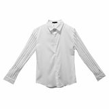 Bonsir New Men Lace Perspective Shirt Party Prom Hollow Lace Patchwork Long Sleeve Tuxedo Shirt Nightclub Casual Social Shirt