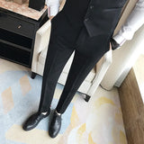 Bonsir New Men&#39;s Suit Pants Solid Color Casual Business Dress Pants Slim Dress Trousers Quality Men&#39;s Classic Groom Wedding Pants