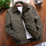 BONSIR  -  Winter Mens Bomber Jackets Casual Man Fleece Thick Warm Windbreaker Jacket Mens Clothing Army Military Baseball Coats 5XL