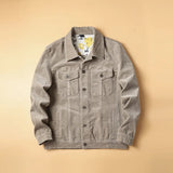 Bonsir Men's autumn and winter jacket hip hop corduroy jacket retro casual regular jacket fashion pilot jacket four-color men's brand
