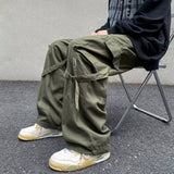 mens outfit inspiration American Retro High Street Overalls Men's Ins Retro Loose Casual Pants Spring and Autumn Ruan Handsome Straight Pants