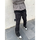 men’s style High Street Functional Style Trousers Zipper Micro Flared Pants Men's Street Casual All-Match Fashion Pants