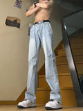 Bonsir High Waist Streetwear Hip Hop Machete Slim Fit Summer Bootcut Jeans