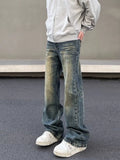 Bonsir Trendy Wide Leg Retro Streetwear Casual Jeans
