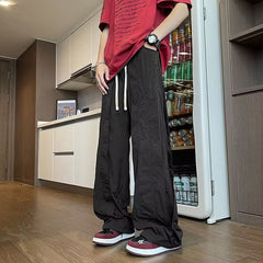 90s fashion men High Street American Summer Niche Structure Quick-Drying Pants Men's Street Vibe Casual Sports Pants Thin