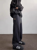 Bonsir Heavy Weight American Vibe Ice Silk Stripes Retro Sweatpants