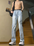 Bonsir High Waist Streetwear Hip Hop Machete Slim Fit Summer Bootcut Jeans