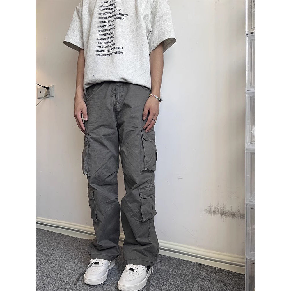 guys clothing styles Vintage Vintage American Workwear Jeans Men's Spring and Autumn New Japanese Retro Straight Pocket Trousers