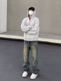 Bonsir Trendy Wide Leg Retro Streetwear Casual Jeans
