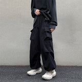 mens outfit inspiration American Style Overalls Men's Vintage Retro High Street Loose Casual Pants Functional Wind Drawstring Ankle-Tied Trousers