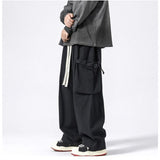 mens outfit inspiration American Retro High Street Overalls Men's Ins Retro Loose Casual Pants Spring and Autumn Ruan Handsome Straight Pants