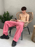 Bonsir Trendy Streetwear Hiphop Pink Boys Summer Oversize Denim Pants