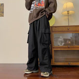 mens outfit inspiration American Retro High Street Overalls Men's Ins Retro Loose Casual Pants Spring and Autumn Ruan Handsome Straight Pants