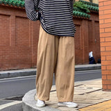 men fall outfits casual Japanese Retro Ins Corduroy Loose Wide-Leg Pants Men's High Street Hong Kong Style Tooling Straight Casual Trousers