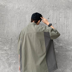 90s fashion men Summer Short-Sleeved Shirt Men's Korean-Style Casual Trendy Trendy Handsome Loose Hong Kong Style Japanese Style Workwear Shirt Half-Sleeve Coat