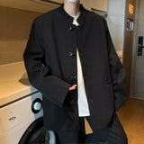 Chinese Style Stand Collar Suit Jacket Men's Spring and Autumn Loose Chinese Style Fashionable Fashionable Handsome Jacket