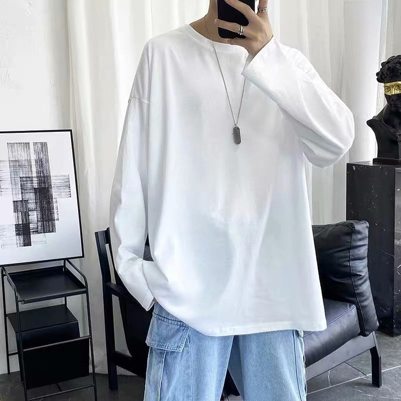 90s streetwear Straight Jeans Men's Spring and Autumn Japanese Men's Washed Blue Loose Wide-Leg Casual Ankle-Tied Pants Men's