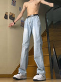 Bonsir High Waist Streetwear Hip Hop Machete Slim Fit Summer Bootcut Jeans