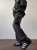 Bonsir Heavy Weight American Vibe Ice Silk Stripes Retro Sweatpants