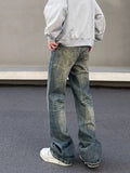 Bonsir Trendy Wide Leg Retro Streetwear Casual Jeans