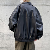 Bonsir moto jacket outfit American Retro Street Spring and Autumn Loose Casual Pu Motorcycle Leather Jacket Men's Functional Jacket