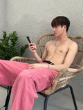 Bonsir Trendy Streetwear Hiphop Pink Boys Summer Oversize Denim Pants