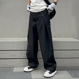 Bonsir guys clothing styles 2024 Loose Straight Mop Pants Suit Long Pants Men's Trendy Draping Suit Pants Leaf Bold